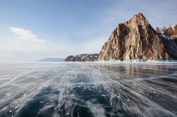 Belle vue sur le lac Baïkal hiver — Photo