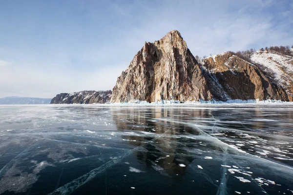 Bella vista sul lago Baikal inverno — Foto Stock