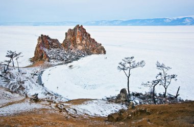Gizemli rock Shamanka Olkhon Adası Deniz Baykal '