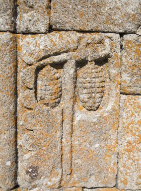 Gürcistan. Antik Gergetsky Tapınağı kutsal üçlü. Cephe de