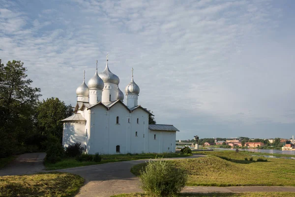 Borisoglebsky templom Novgorod városában. — Stock Fotó