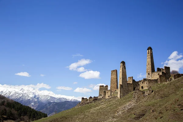 Complejos de la torre de la garganta de Dzheyrakhsky de Ingushetia en el s — Foto de Stock