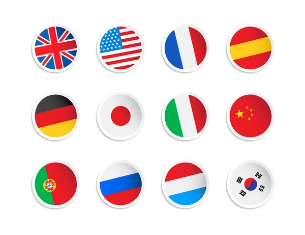 Vlag stickers is ingesteld — Stockvector