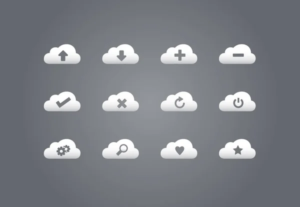 Cloud Icons Vector Illustration — Stock Vector