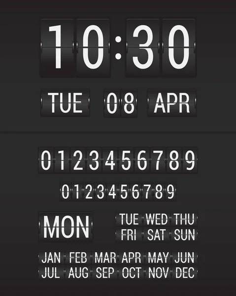 フリップ時計ブラック — ストックベクタ