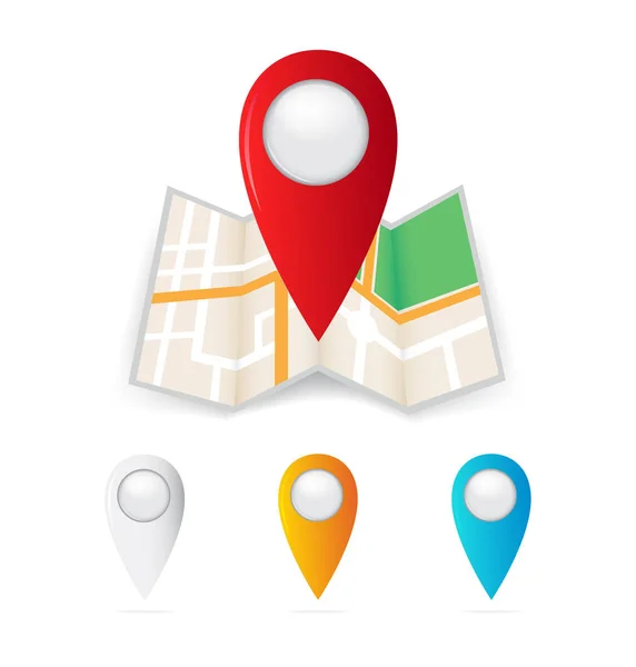 Localizzatori di pin mappa — Vettoriale Stock