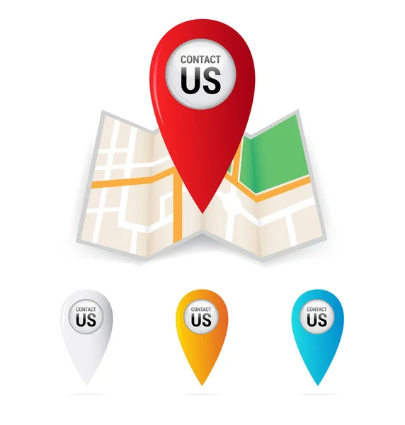 Contacte-nos Localizadores de mapas — Vetor de Stock