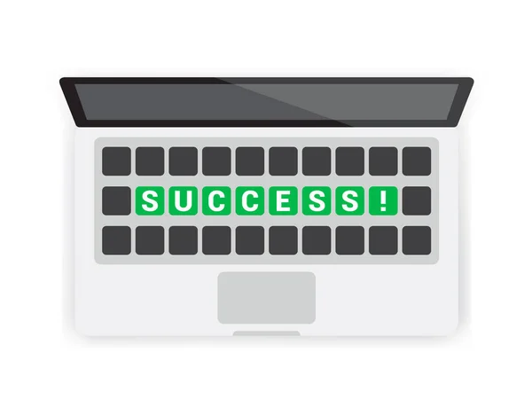 Succes toetsenbord Laptop — Stockvector