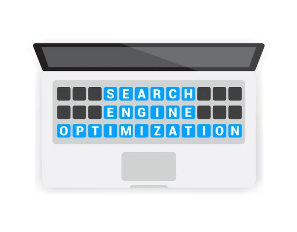 SEO Search Engine Optimization Keyboard Laptop — стоковый вектор