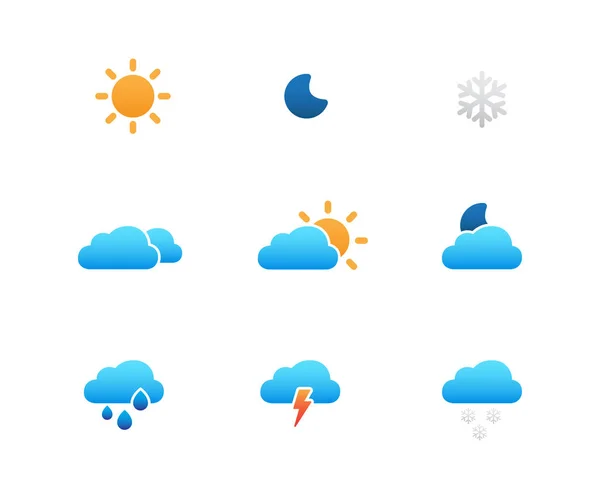 Ensemble d'icônes météo — Image vectorielle