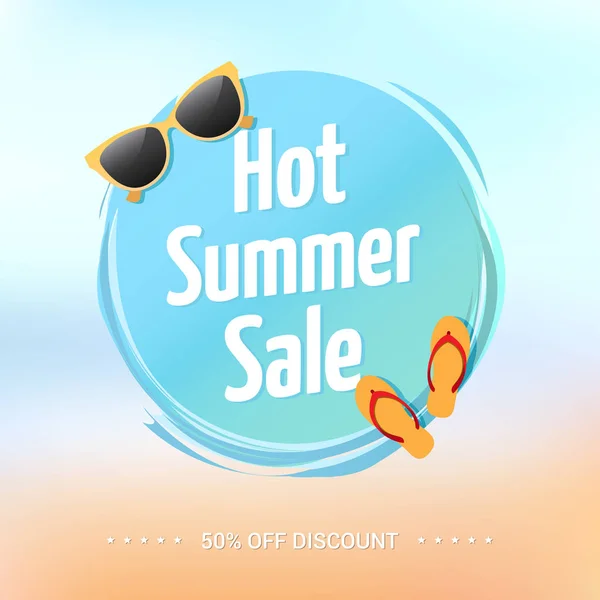 Hot Summer Sale Label — Stock Vector