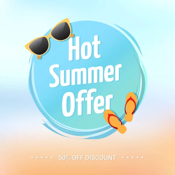 Hot Summer Offer Label — Stock Vector