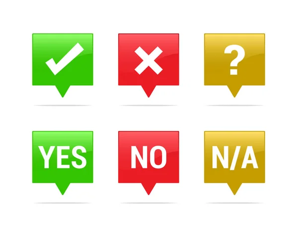Yes, No, N/A Tags — Stock Vector