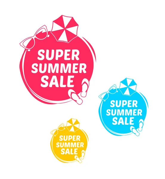 Marcas de venta de verano Super — Vector de stock