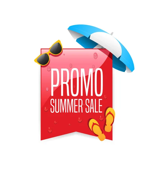 Promo Summer Sale Label — Stock Vector