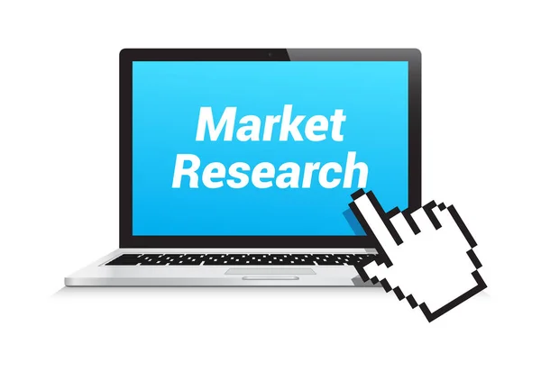 Puntero de mano portátil de investigación de mercado — Vector de stock