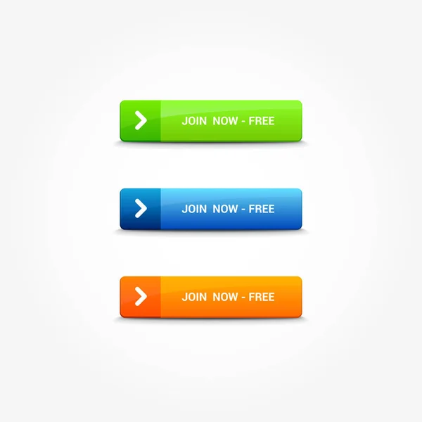 Iscriviti gratis Web Buttons — Vettoriale Stock