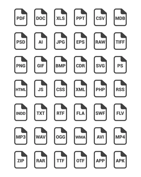 Ícones de vetor de arquivo —  Vetores de Stock