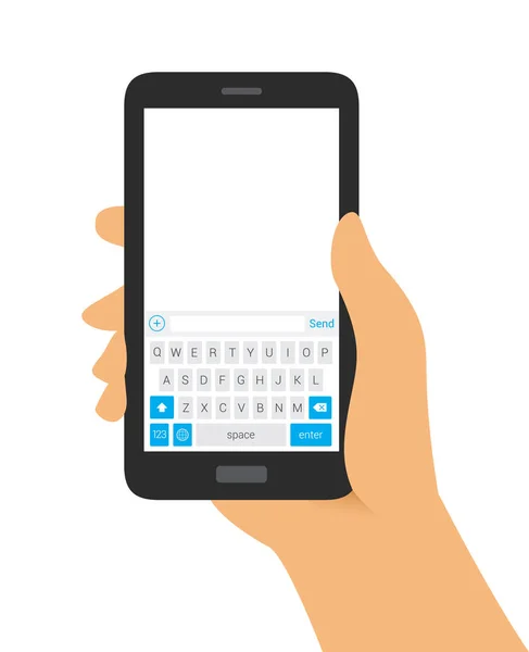 Téléphone à main avec clavier — Image vectorielle