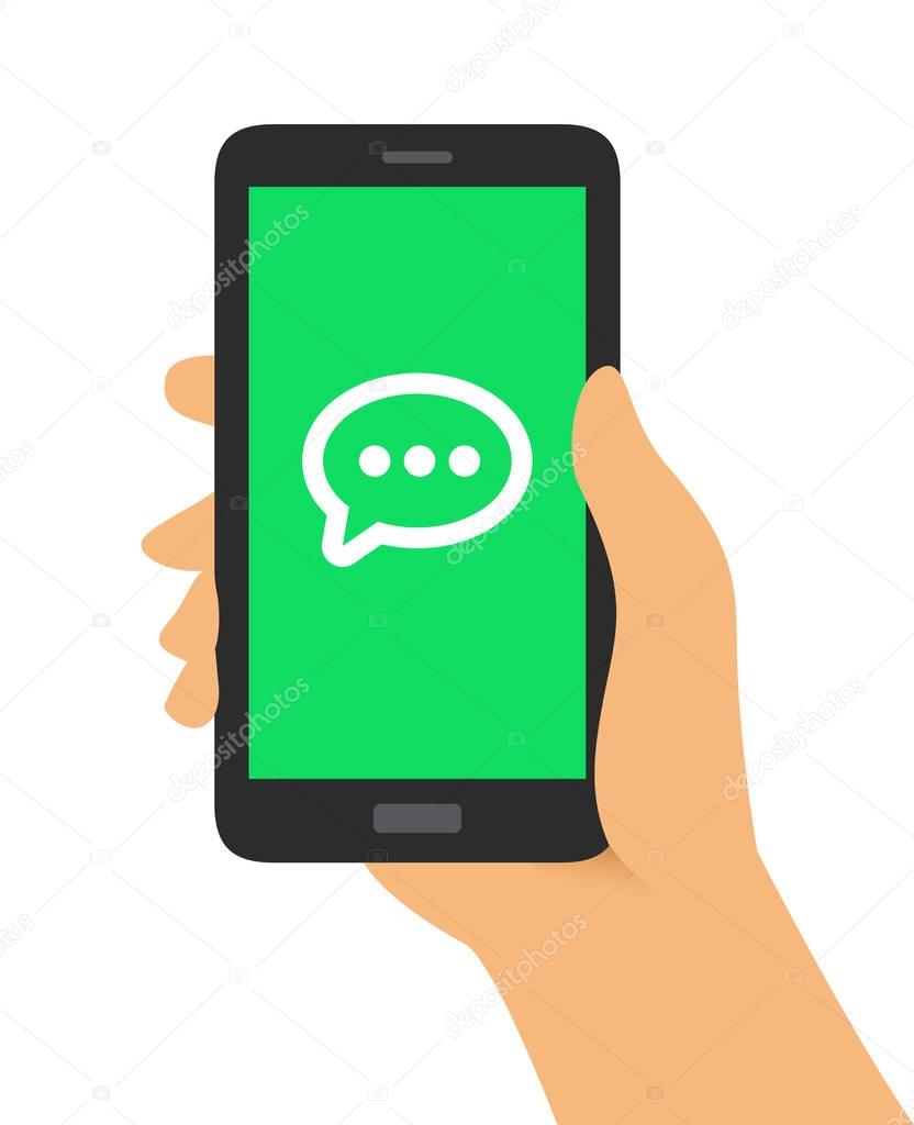 Hand Holding Phone Message Icon