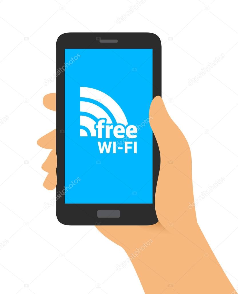 Hand Holding Phone Free Wi-fi Icon