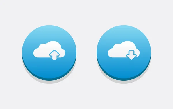 Wolk uploaden & Icons downloaden — Stockvector