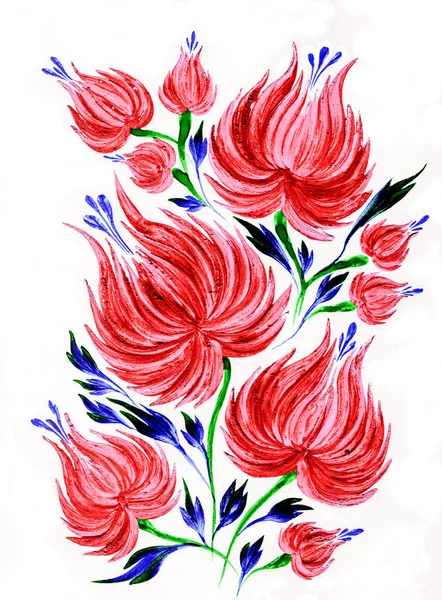 Ornamental stylized flowers — Stock Photo, Image