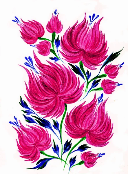 Ornamental stylized flowers — Stock Photo, Image