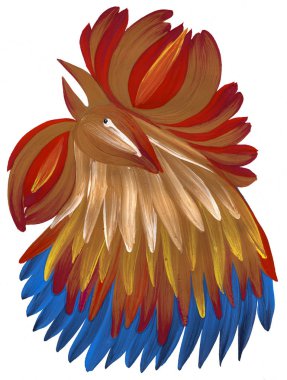 boyalı dekoratif horoz