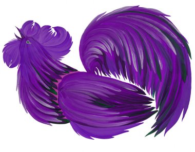 Parlak güzel horoz içinde çizilmiş cockpainted