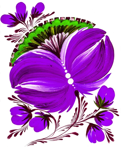 decorative bright painted flowers