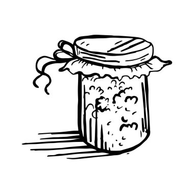  Beyaz arka plan üzerinde izole reçelli boyalı Cam Kavanoz