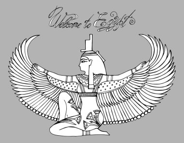 Series of vector graphic Egyptian illustrations