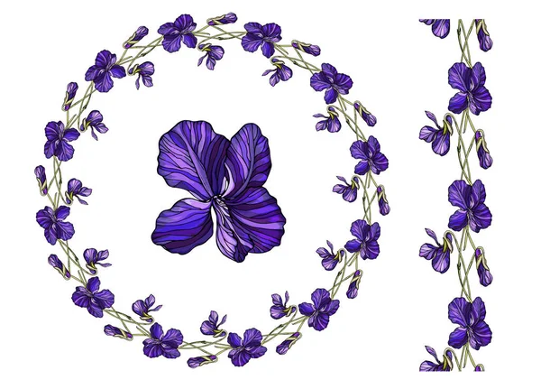 Векторний Набір Весняних Квітів Весняні Квіти — стоковий вектор