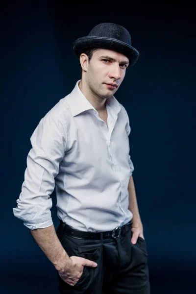 Stylish man in bowler — Stock Photo, Image