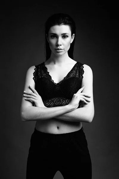 Sensual woman in lacy bra — Stock Photo, Image