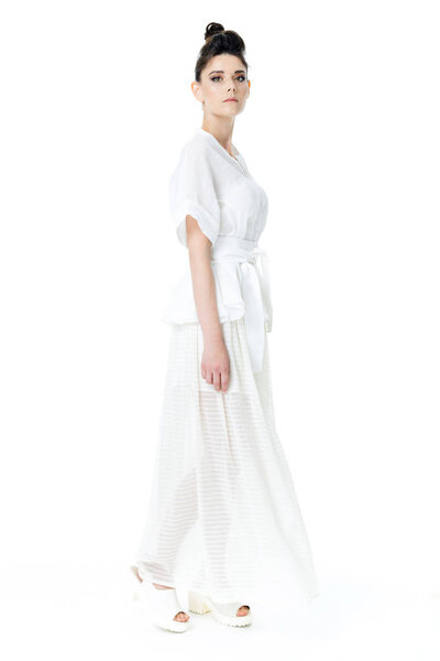 woman in elegant white dress