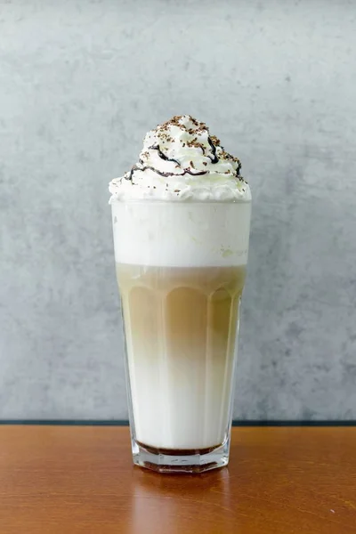 Copo Café Saboroso Latte Macchiato — Fotografia de Stock
