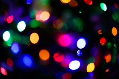 Soyut bulanık etkisi aydınlatmalı closeup karışık Noel ışıkları 