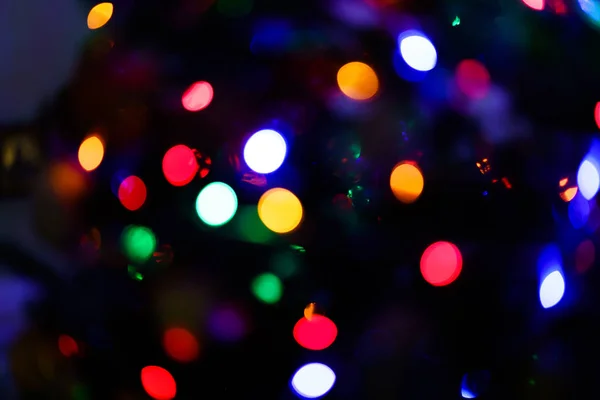 Abstract Blurred Effect Illuminated Closeup Tangled Christmas Lights — Stock Photo, Image