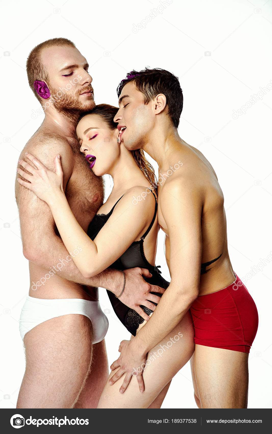 Swinger Threesome Lingerie Isolated White Background Stock Photo by ©smmartynenko 189377538 photo