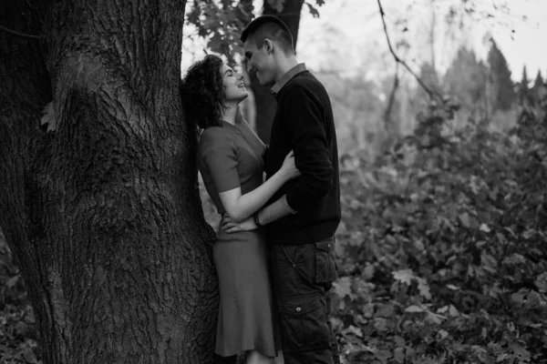 Pareja Joven Feliz Enamorada Parque —  Fotos de Stock