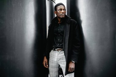 Genç, yakışıklı, Afro-Amerikan adam. 