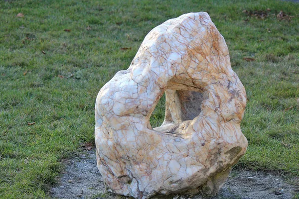 Unusual stone with a hole in the middle — 스톡 사진