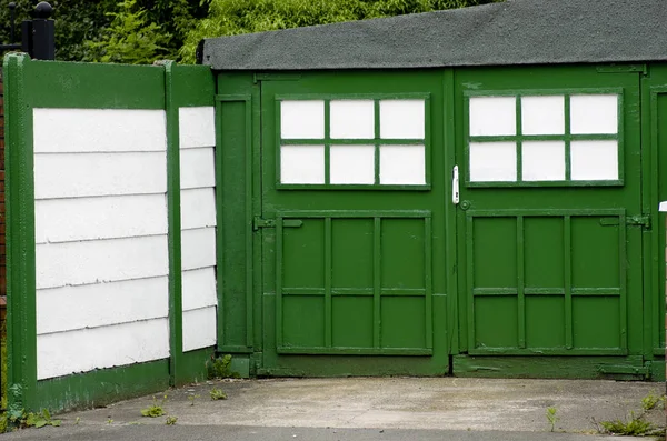 vintage garage green door