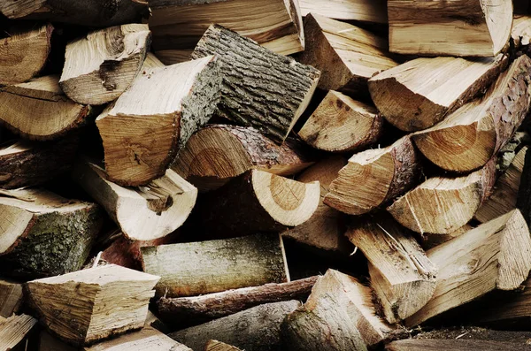切碎的木头以备过冬 — 图库照片