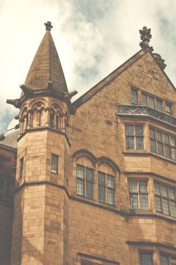 Yakın çekim Bradford Belediye Binası, West Yorkshire, İngiltere