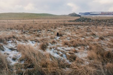 Dağlar ve tepeler çevrili düz