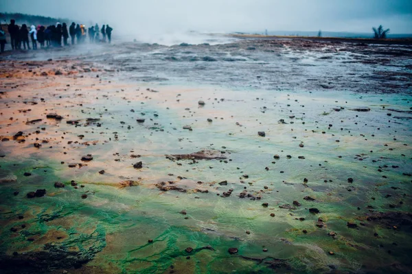 Vallée avec foule en Islande — Photo