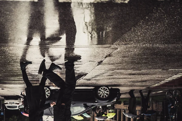 Vista da rua após a chuva — Fotografia de Stock